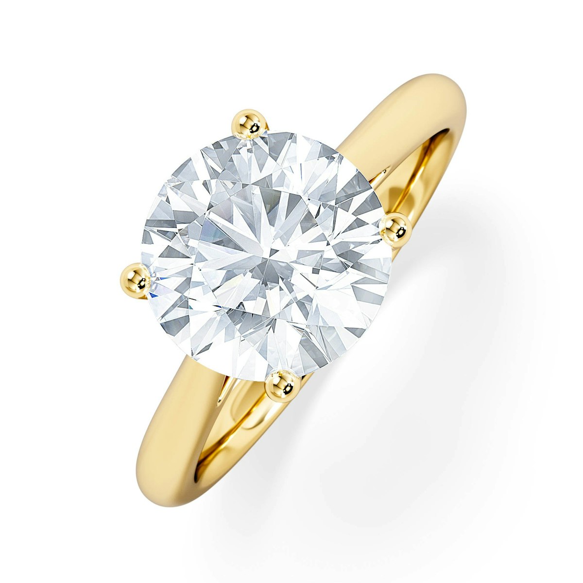 Elysia 3.00ct Lab Diamond Round Cut Engagement Ring in 18K Yellow Gold G/VS1