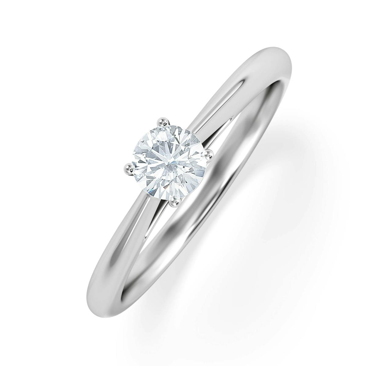 Engagement Ring Certified Elysia 18K White Gold Diamond 0.33CT