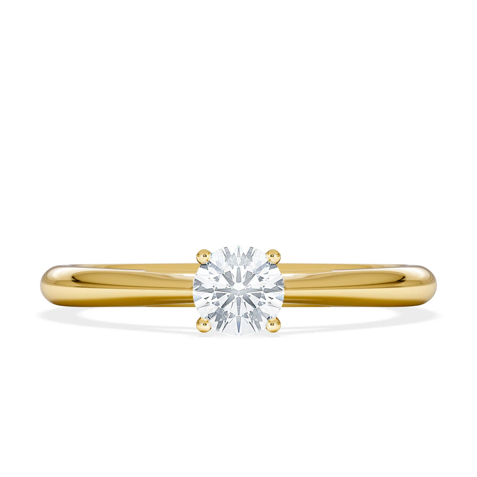 Engagement Ring Certified Elysia 18K Gold Diamond 0.33CT-G-H/SI