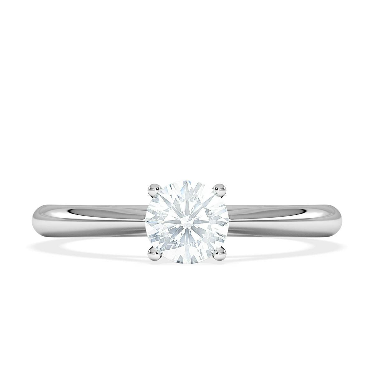 Engagement Ring Certified Elysia 18K White Gold Diamond 0.50CT