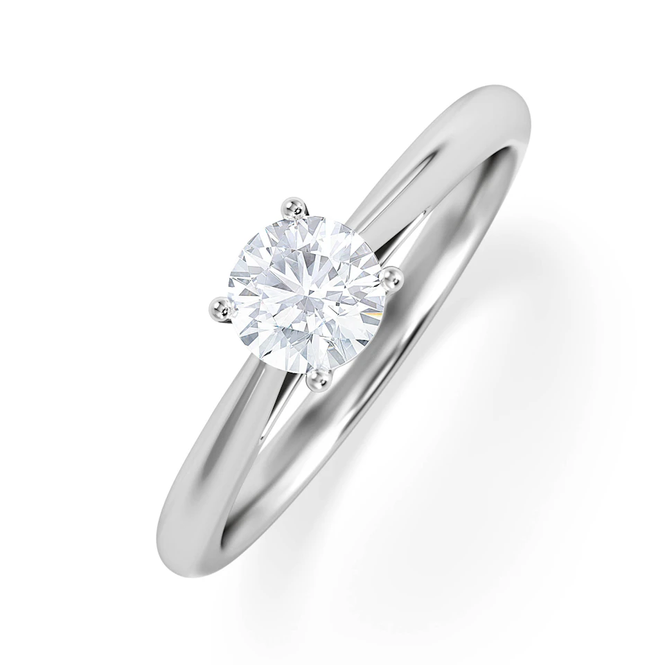 Engagement Ring Certified Elysia 18K White Gold Diamond 0.50CT