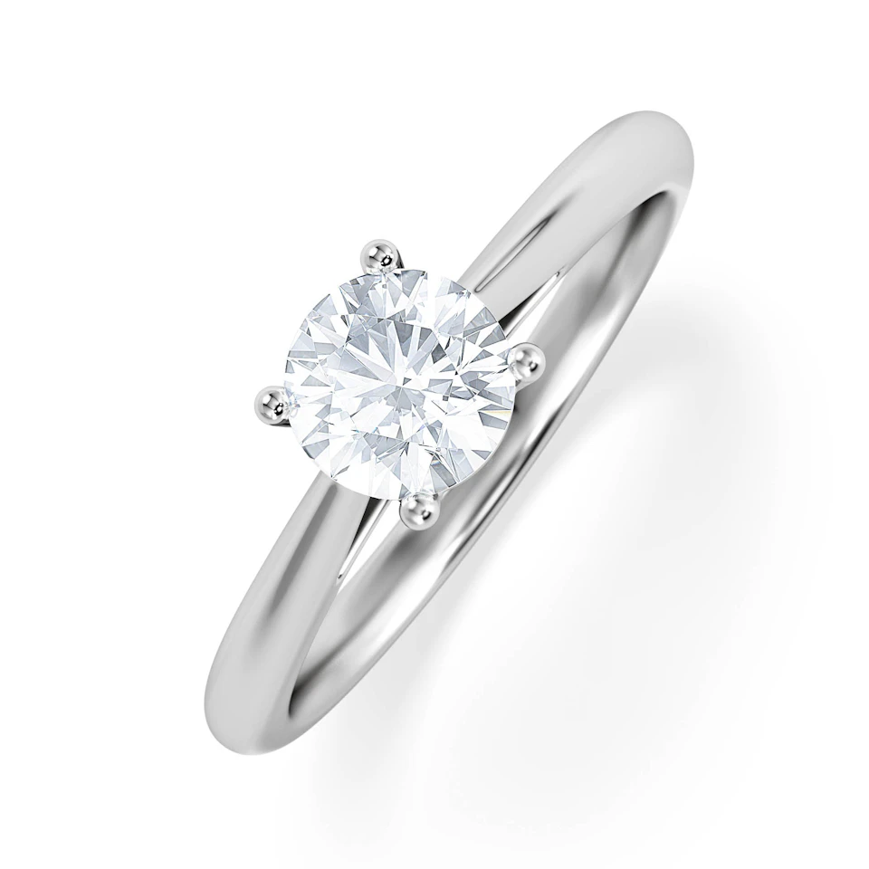 Engagement Ring Certified 0.70CT Elysia 18K White Gold G/VS