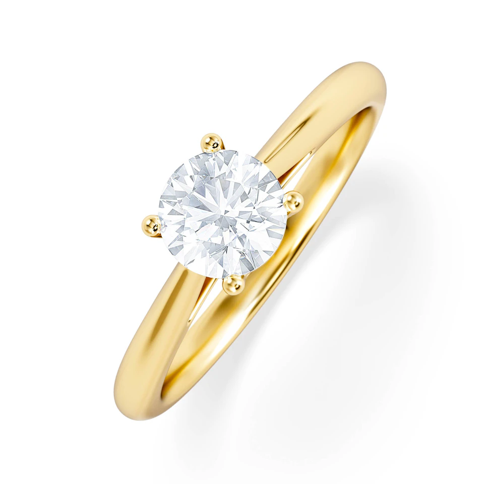 Engagement Ring Certified 0.70CT Elysia 18K Gold G/VS