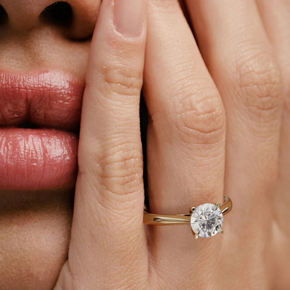 1.50ct Diamond Engagement Ring Grace Lab F/VS1 IGI Certified 18K Gold