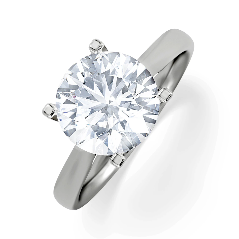 Grace 3.00ct Lab Diamond Round Cut Engagement Ring in Platinum G/VS1