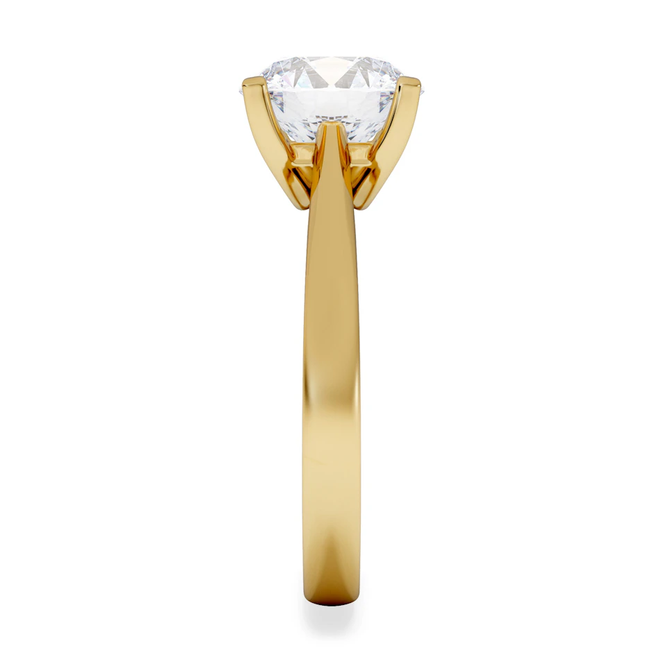 Grace 3.00ct Lab Diamond Round Cut Engagement Ring in 18K Yellow Gold G/VS1