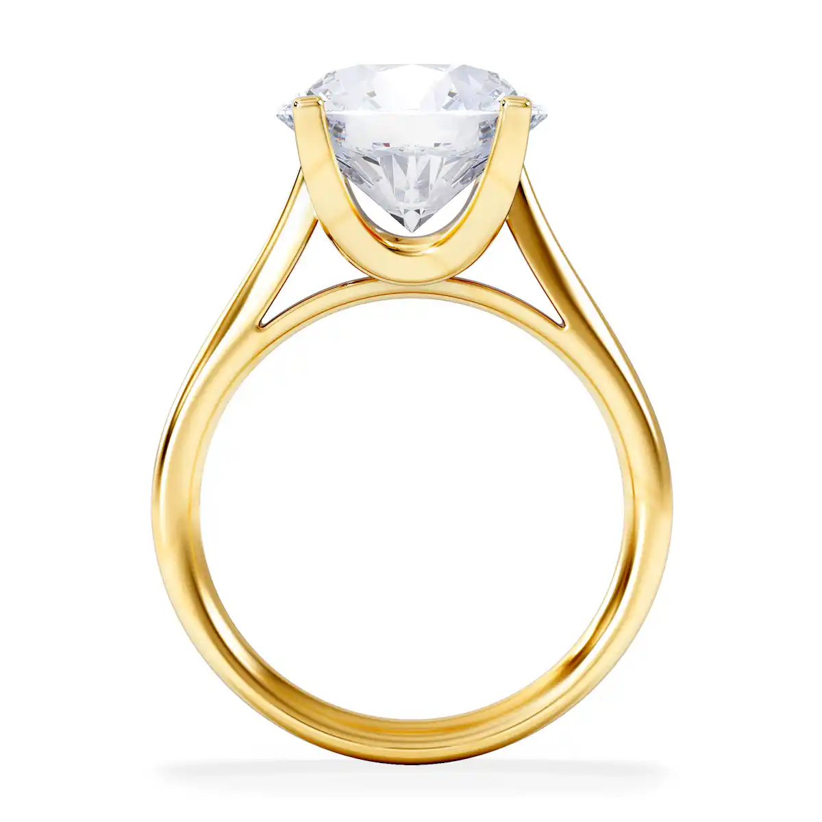 Grace 5.00ct Lab Diamond Round Cut Engagement Ring in 18K Yellow Gold G/VS1