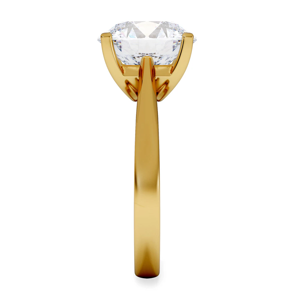 Grace 5.00ct Lab Diamond Round Cut Engagement Ring in 18K Yellow Gold G/VS1