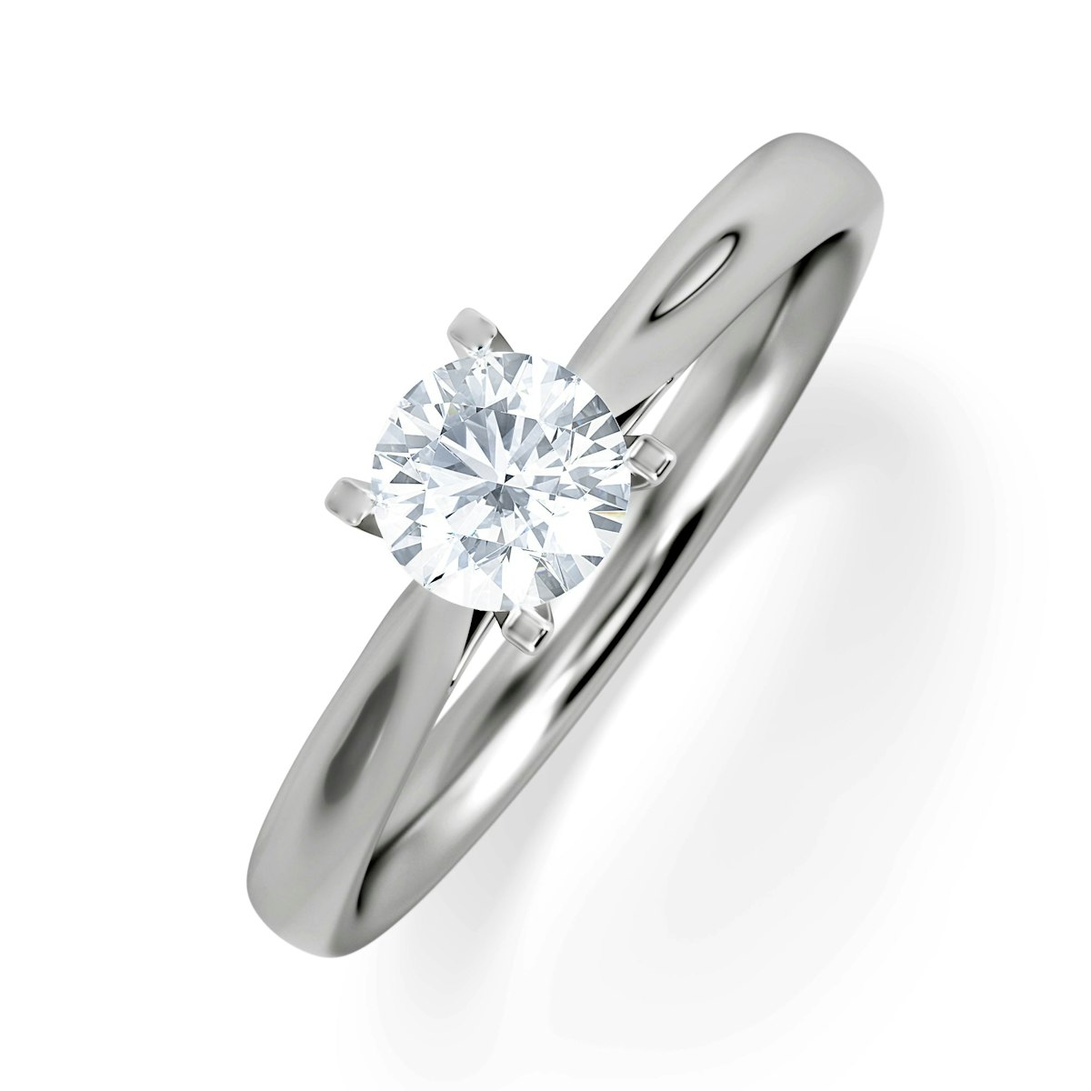 Half Carat Diamond Engagement Ring Grace Lab F/VS1 18K White Gold
