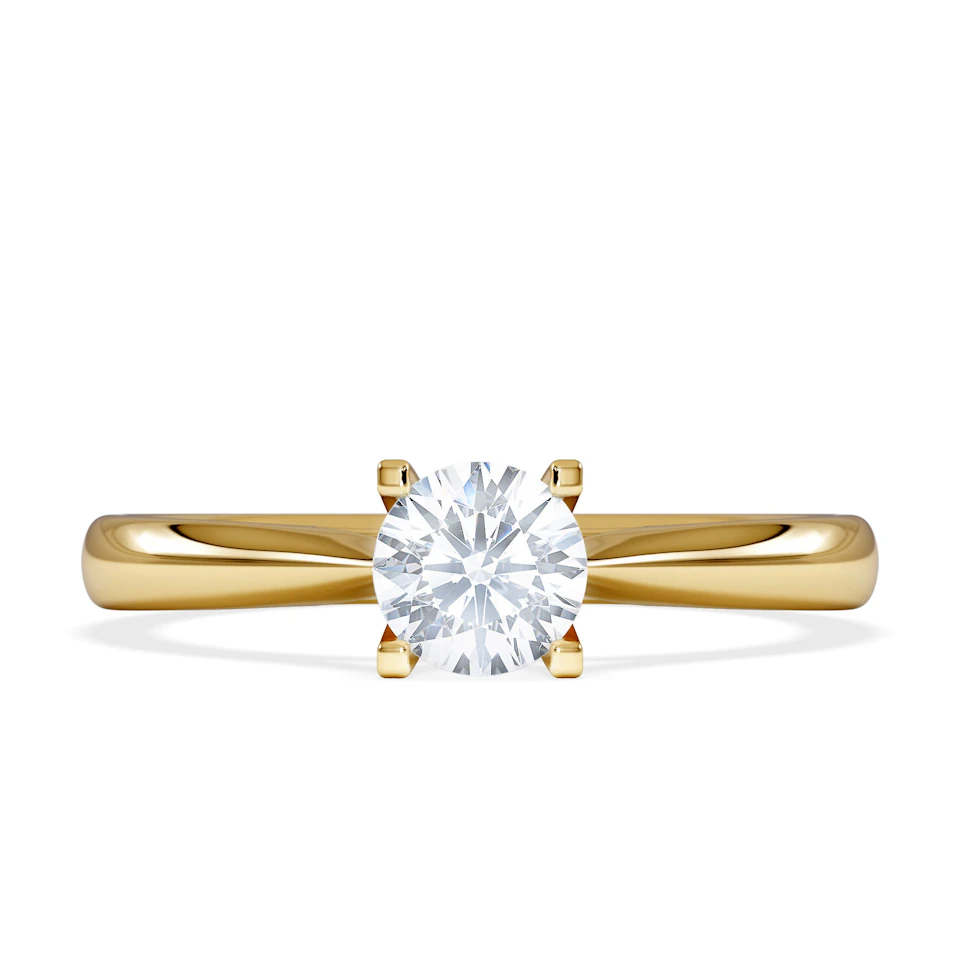 Certified 0.50CT Grace 18K Gold Engagement Ring E/VS2