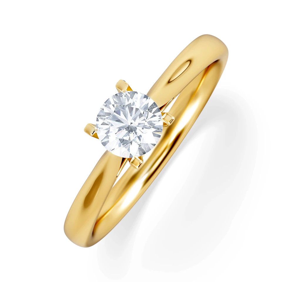 Half Carat Diamond Engagement Ring Grace Lab F/VS1 18K Gold