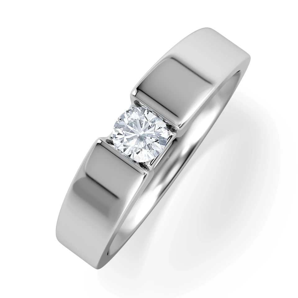 Certified Jessica 18K White Gold Diamond Engagement Ring 0.25CT