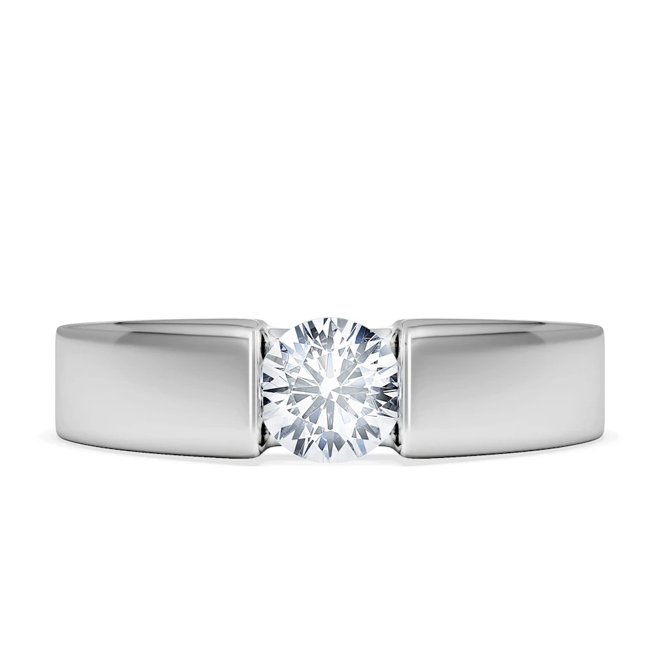 Certified Jessica 18K White Gold Diamond Engagement Ring 0.50CT