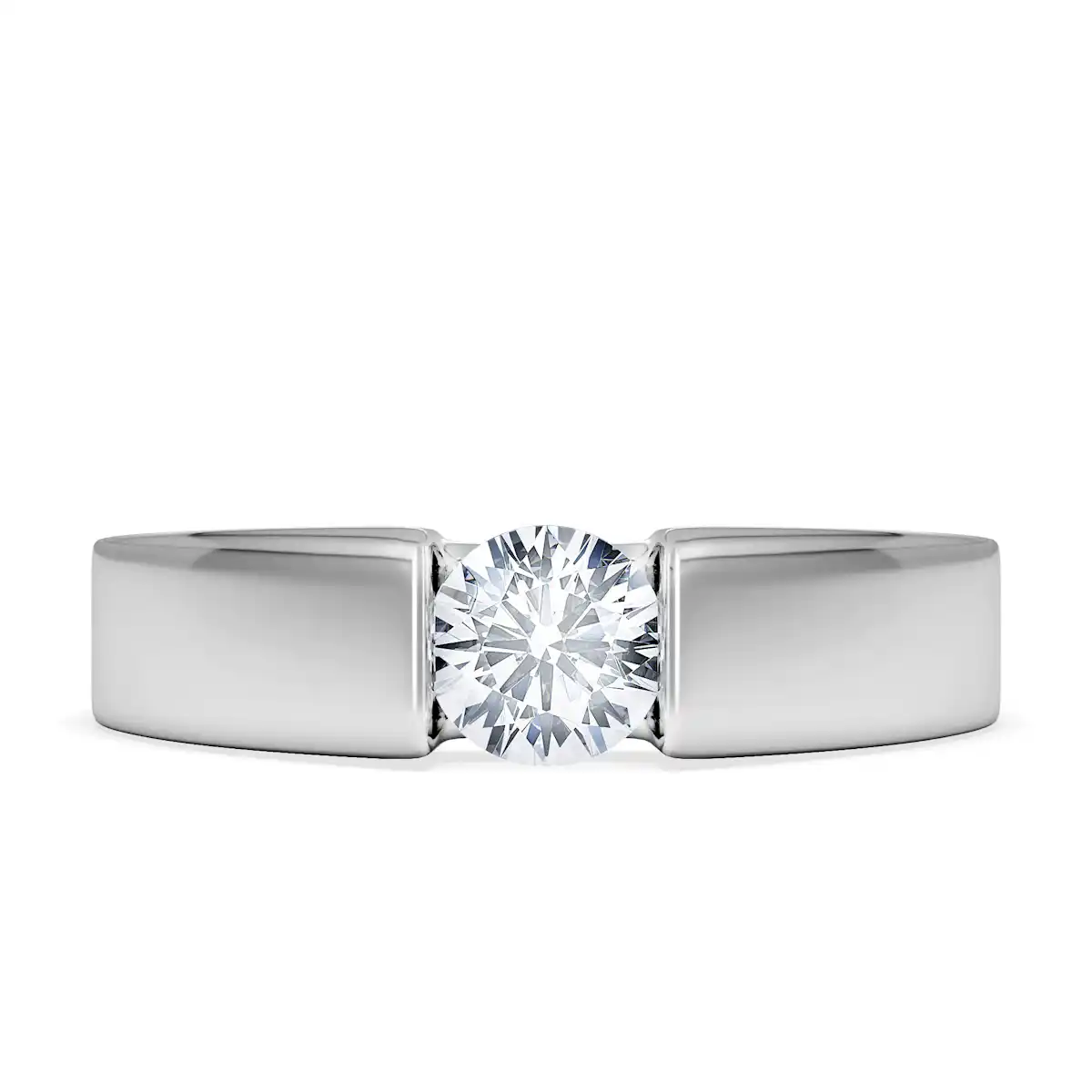 Certified Jessica 18K White Gold Diamond Engagement Ring 0.50CT