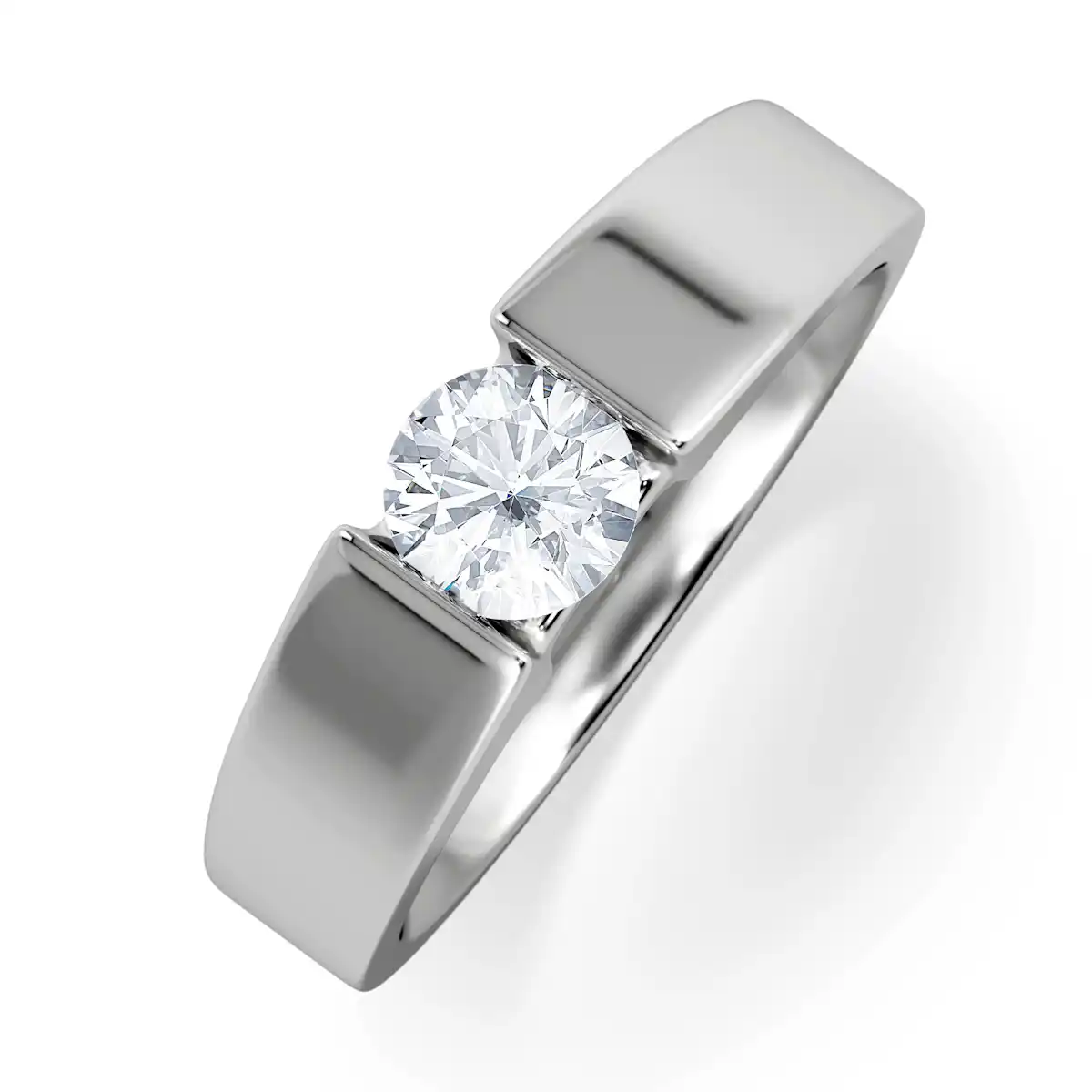 Certified Jessica 18K White Gold Diamond Engagement Ring 0.50CT