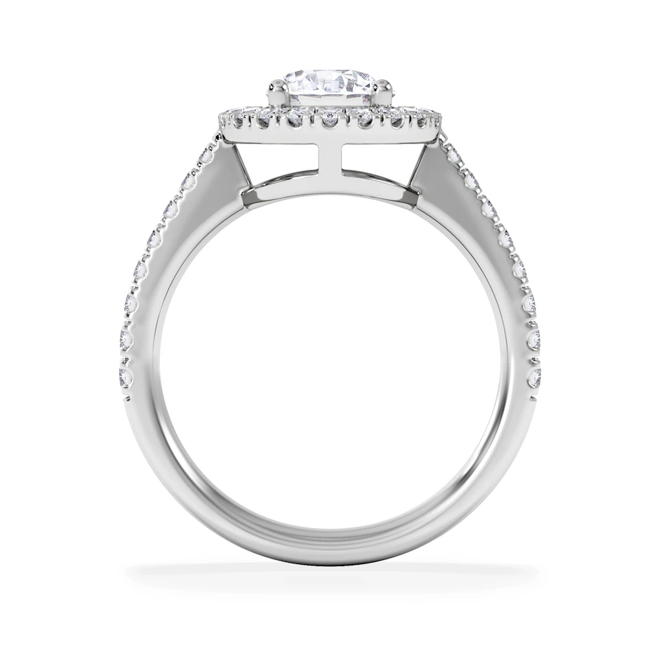 Ella Halo Lab Diamond Engagement Ring IGI 1.30ct F/VS1 18K White Gold