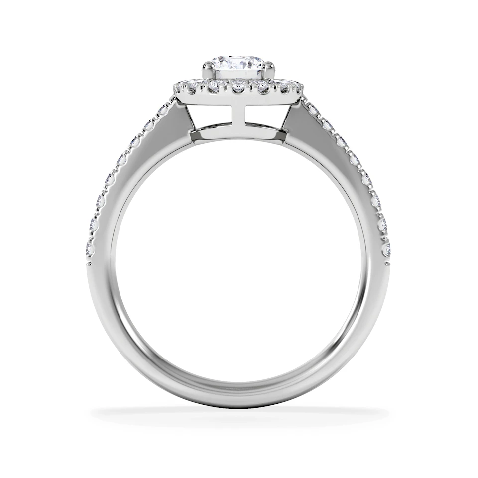 Ella Halo Lab Diamond Engagement Ring 0.86ct F/VS1 in Platinum