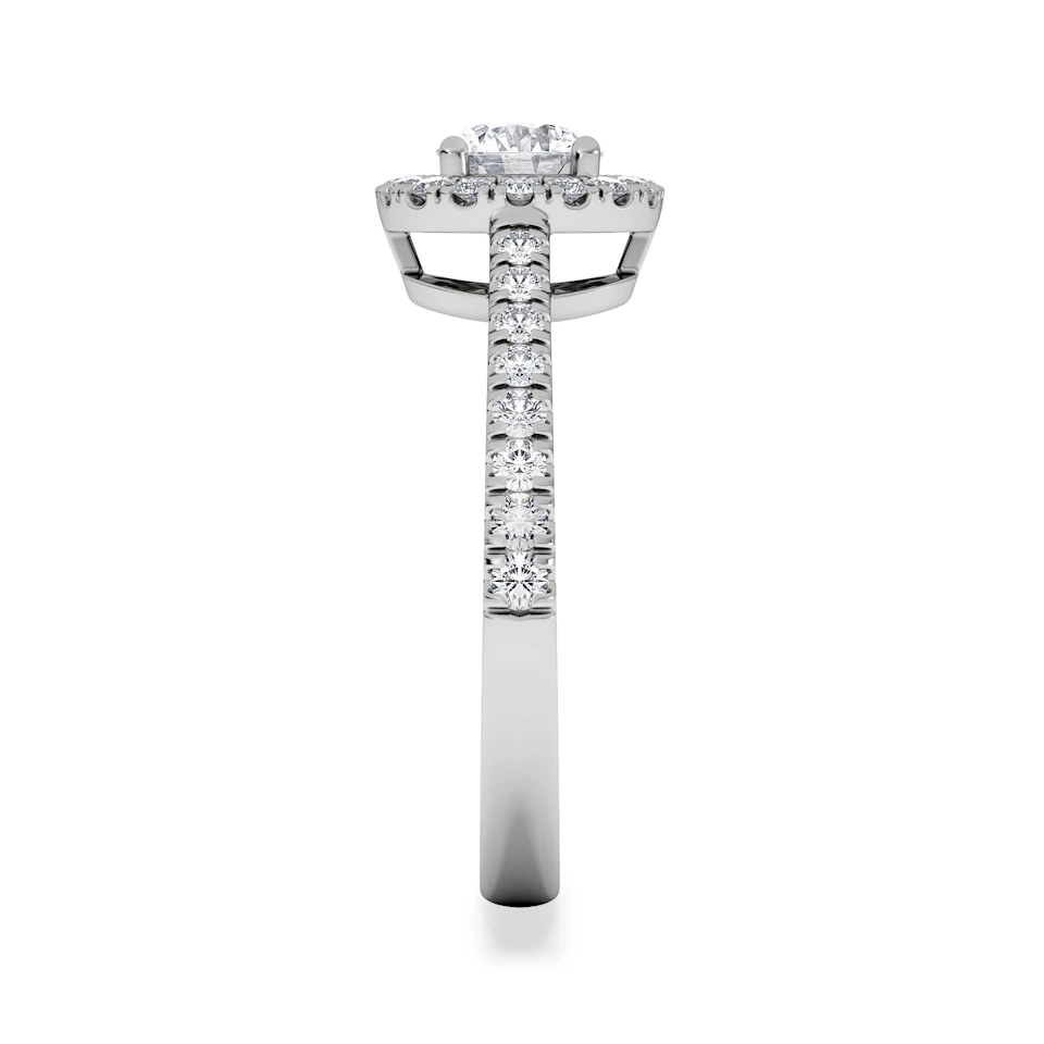 Ella Halo Lab Diamond Engagement Ring 0.86ct F/VS1 in Platinum