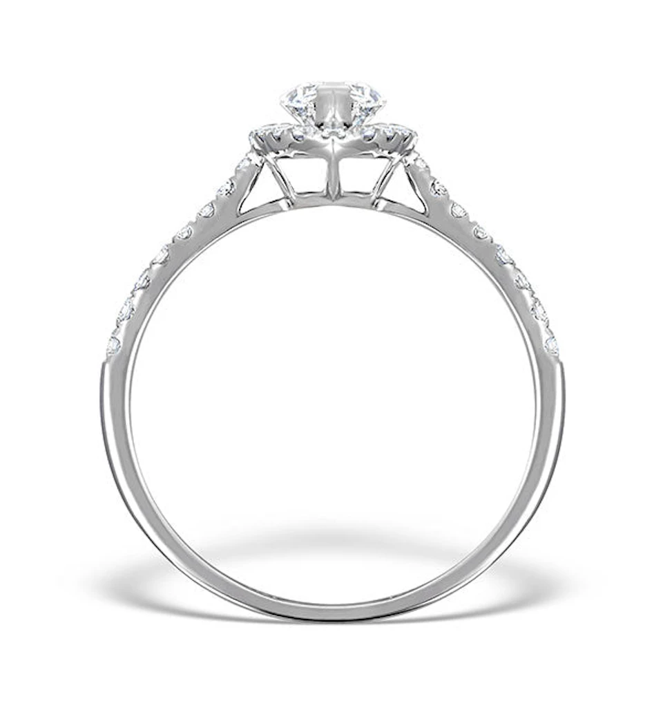 Halo Engagement Ring Ella 0.84ct G/VS Marquise Diamond 18K White Gold