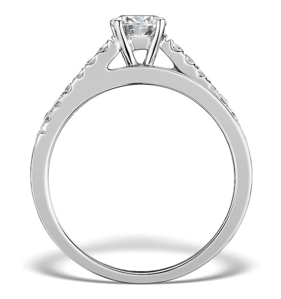 Sidestone Lab Diamond Ring Celestine 0.65ct G/Vs1 18K White Gold