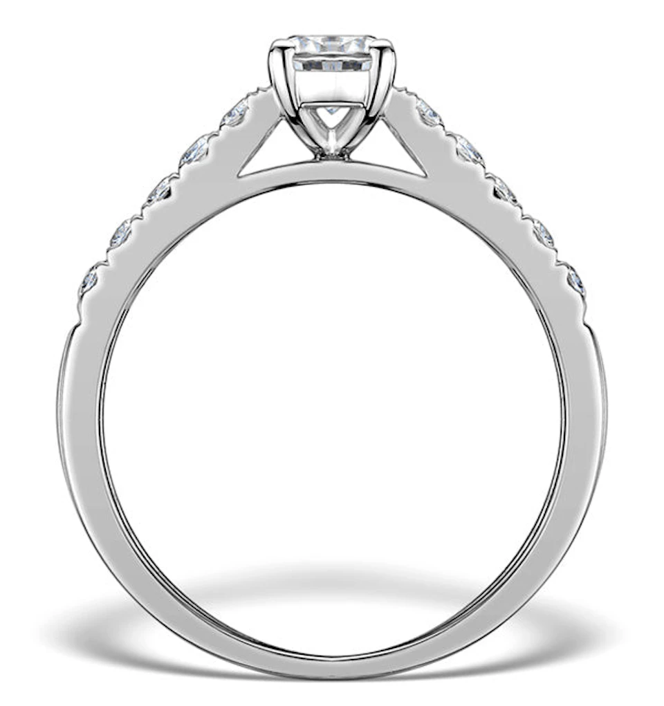Sidestone Engagement Ring Adelle 0.85ct G/SI1 Diamonds 18K White Gold