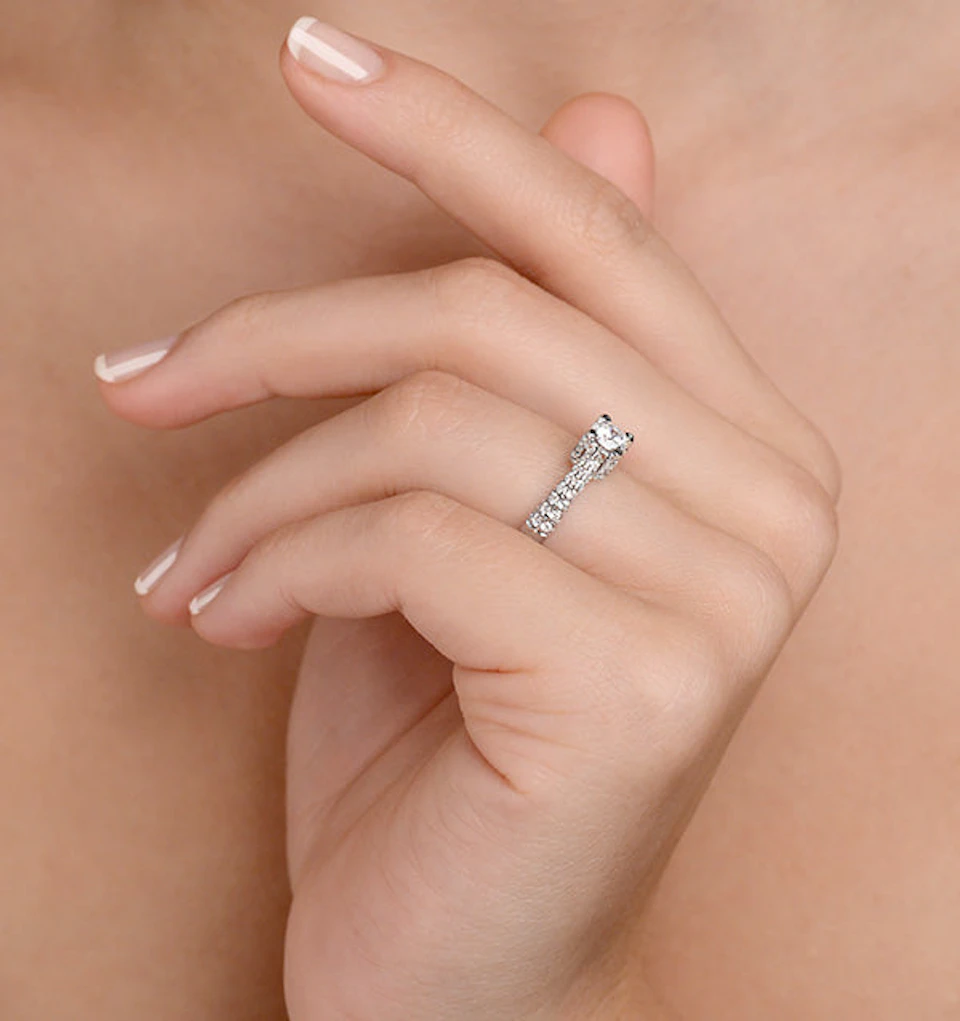Sidestone Lab Diamond Ring Nova 1.20ct G/Vs1 Pave Platinum