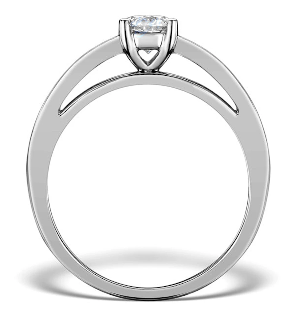Sidestone Engagement Ring Eleri 0.90ct SI1 Princess Diamonds 18KW Gold