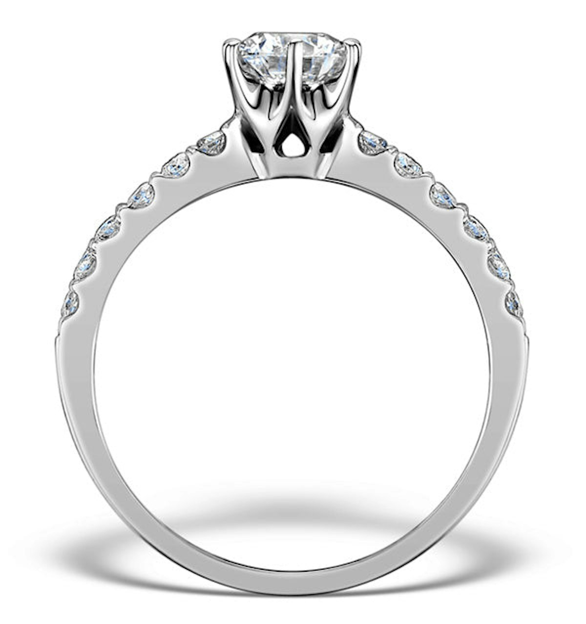Sidestone Engagement Ring Talia 0.85ct G/SI2 Diamonds 18k White Gold