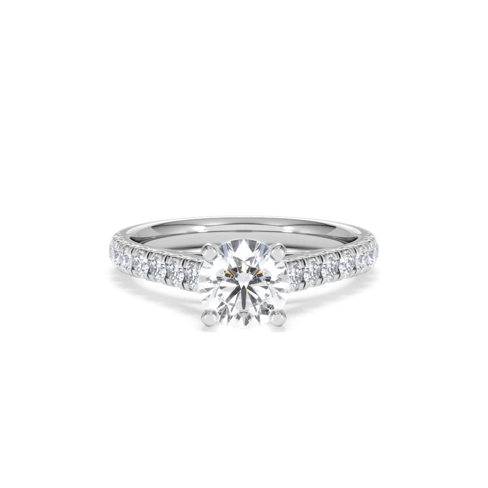 Natalia GIA Diamond Engagement Side Stone Ring Platinum 1.40CT G/VS1