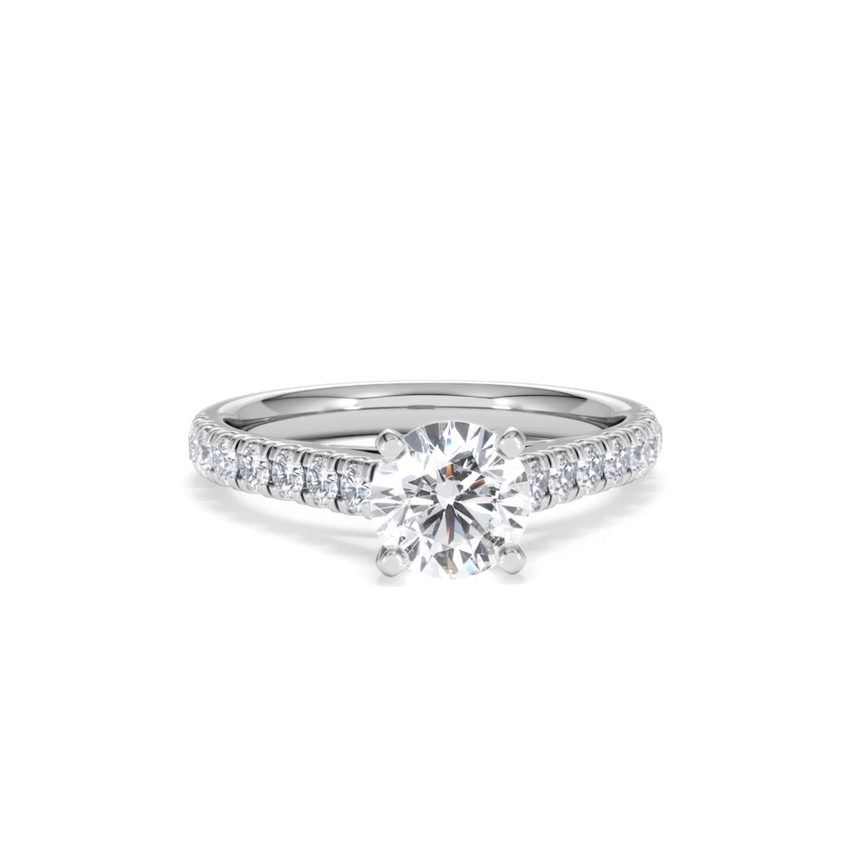 Natalia GIA Diamond Engagement Side Stone Ring Platinum 1.40CT G/VS1