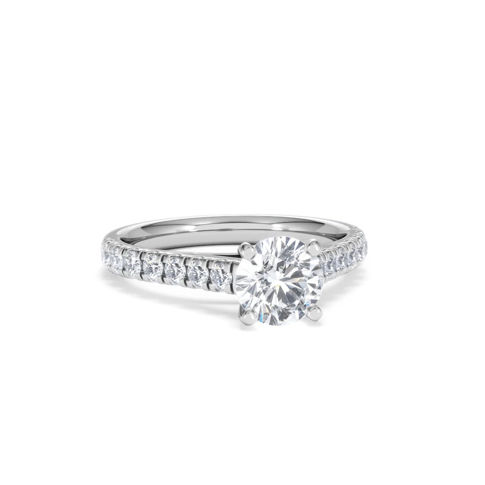 Natalia GIA Diamond Engagement Side Stone Ring Platinum 1.40CT G/VS1