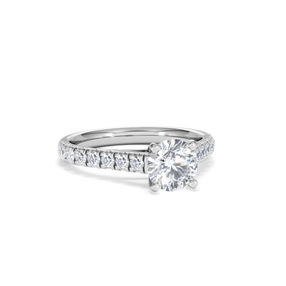 Natalia GIA Diamond Engagement Side Stone Ring Platinum 1.40CT G/VS1