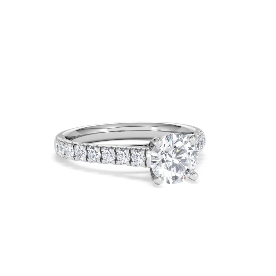 Natalia GIA Diamond Engagement Side Stone Ring Platinum 1.40CT G/VS1