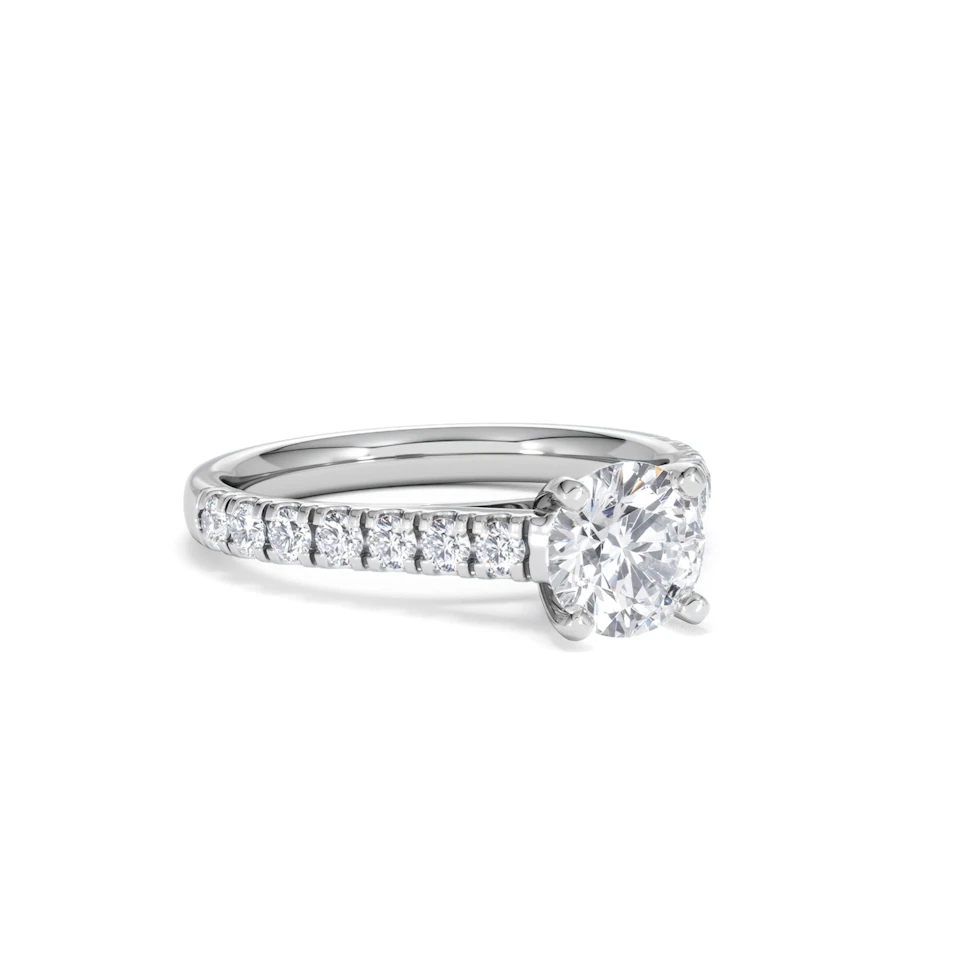 Natalia GIA Diamond Engagement Side Stone Ring Platinum 1.40CT G/VS1