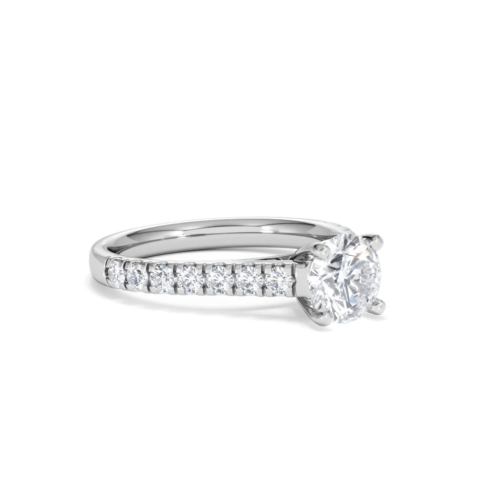 Natalia GIA Diamond Engagement Side Stone Ring Platinum 1.40CT G/VS1