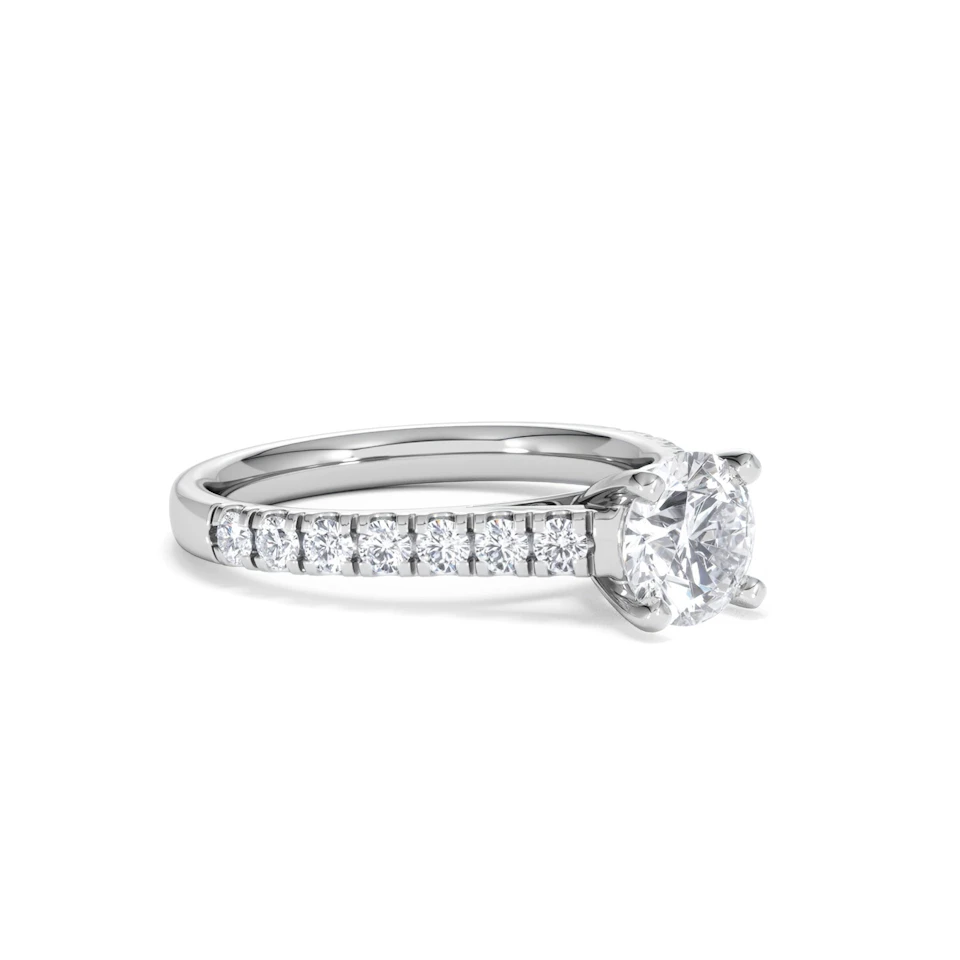 Natalia Lab Diamond Engagement Side Stone Ring 18KW Gold 1.50CT F/VS1