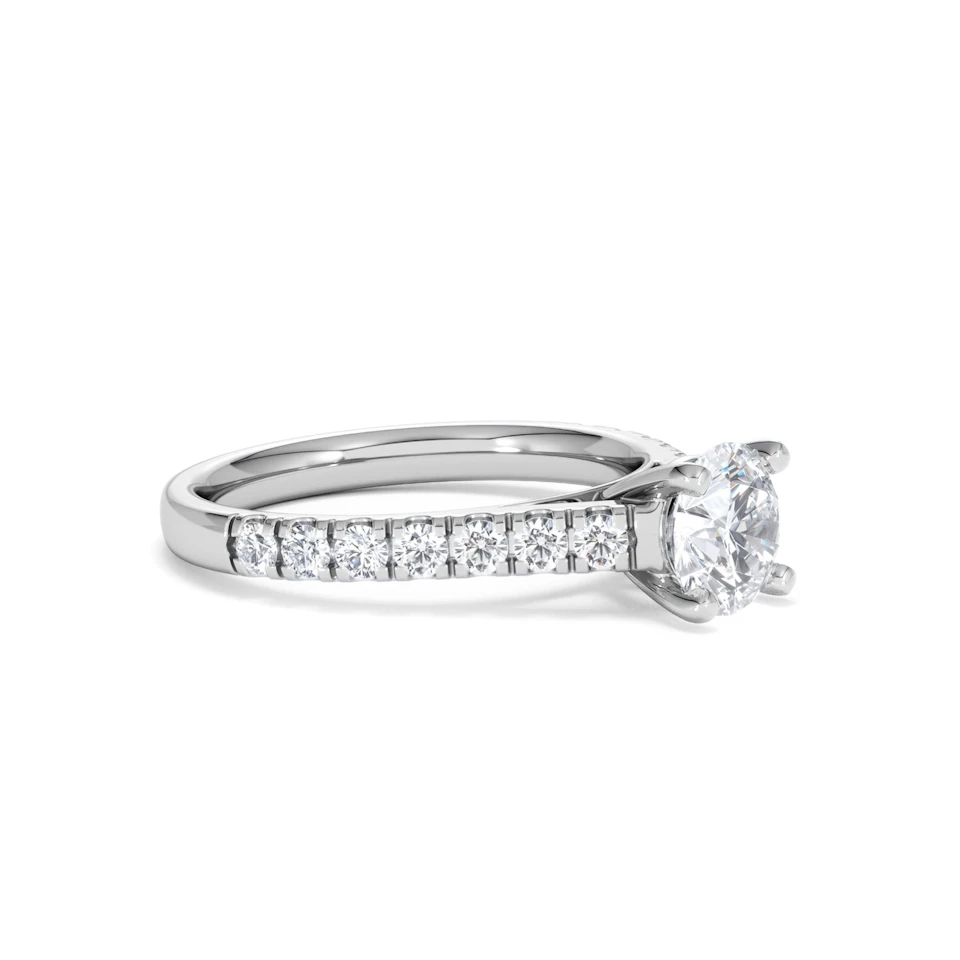 Natalia GIA Diamond Engagement Side Stone Ring Platinum 1.50CT G/VS2
