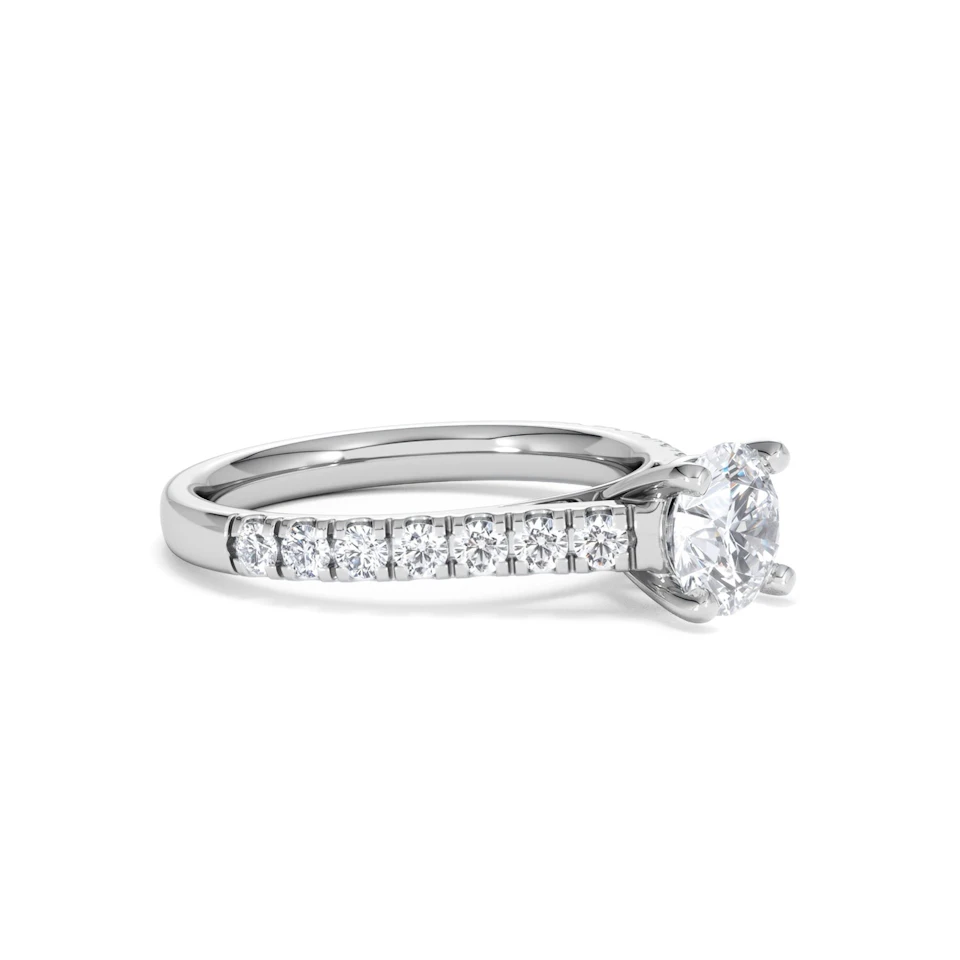 Natalia Lab Diamond Engagement Side Stone Ring 18KW Gold 1.50CT F/VS1
