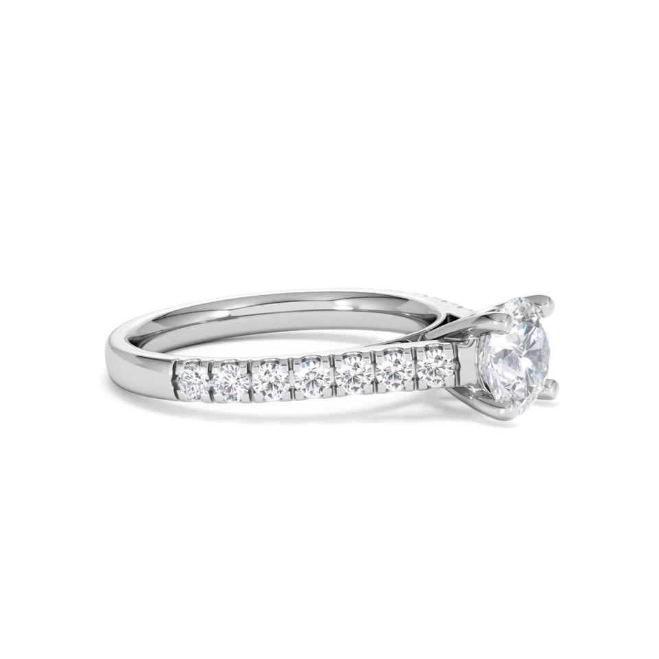 Natalia GIA Diamond Engagement Side Stone Ring Platinum 1.40CT G/VS1