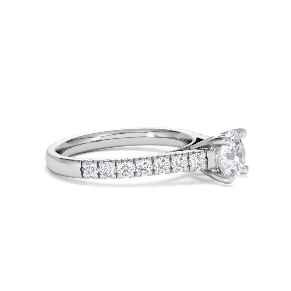 Natalia GIA Diamond Engagement Side Stone Ring Platinum 1.40CT G/VS1
