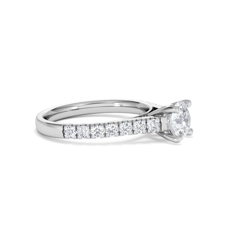 Natalia Lab Diamond Engagement Side Stone Ring 18KW Gold 1.50CT F/VS1