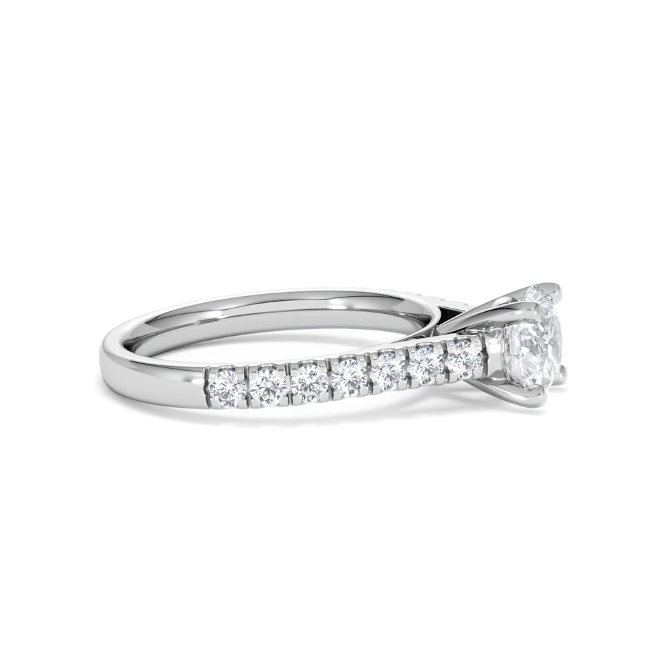 Natalia GIA Diamond Engagement Side Stone Ring Platinum 1.40CT G/VS1