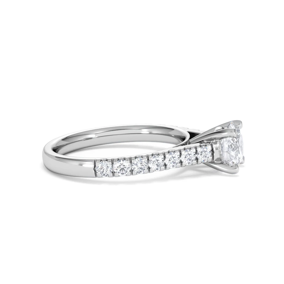 Natalia Lab Diamond Engagement Side Stone Ring 18KW Gold 1.50CT F/VS1