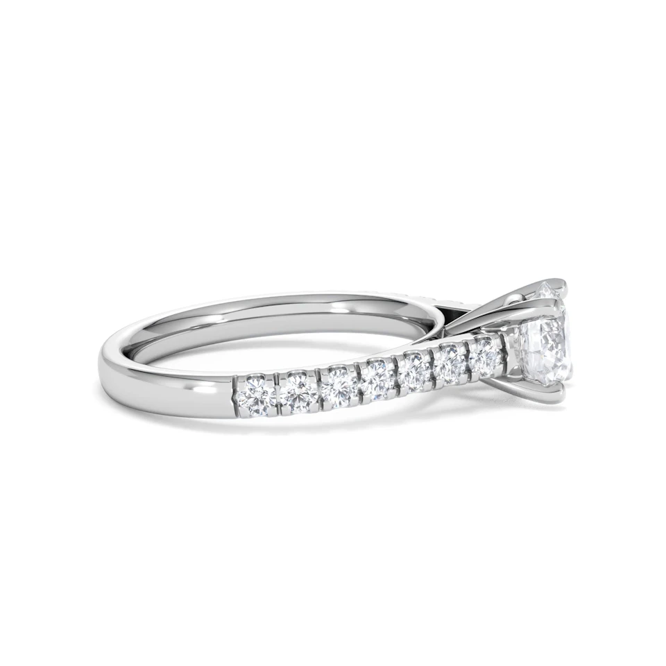 Natalia Lab Diamond Engagement Side Stone Ring 18KW Gold 1.50CT F/VS1