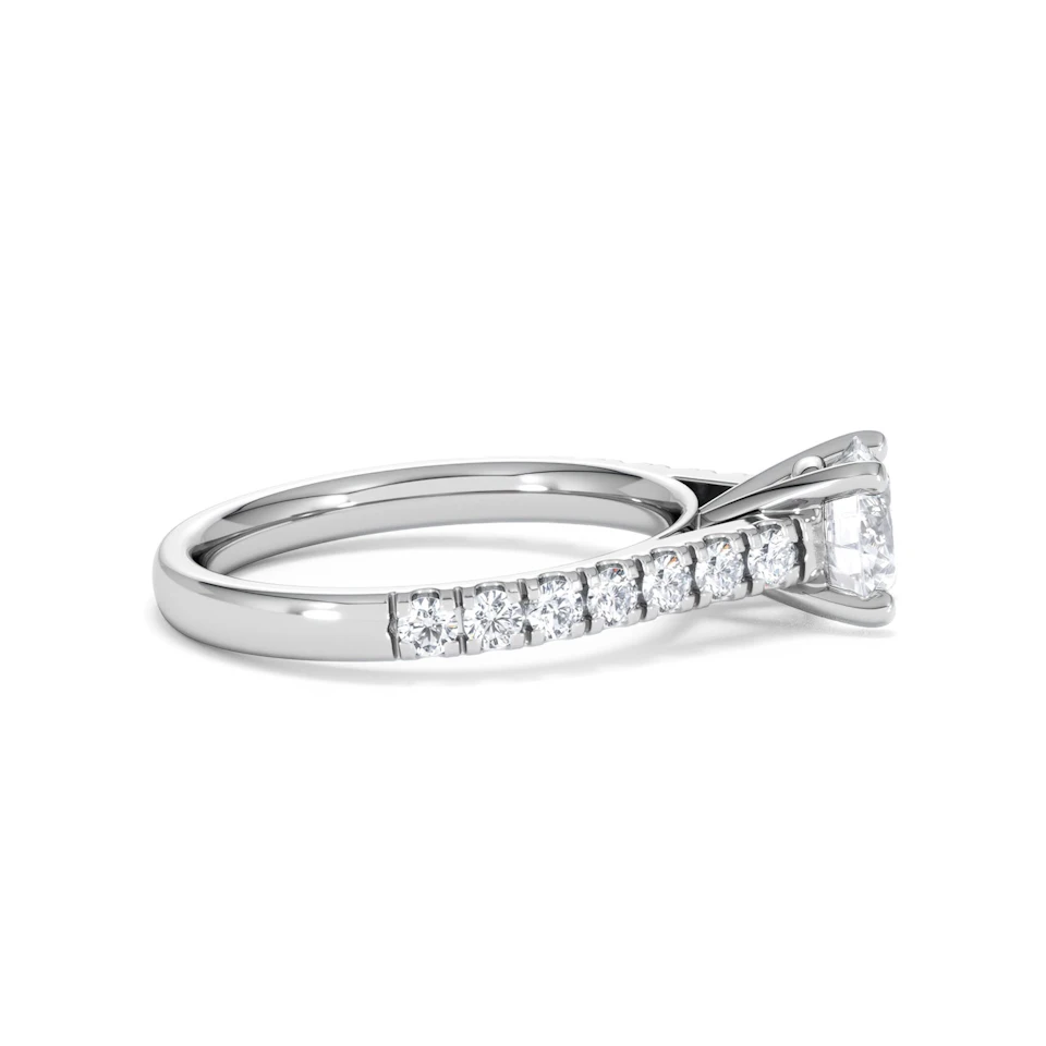 Natalia Lab Diamond Engagement Side Stone Ring 18KW Gold 1.50CT F/VS1