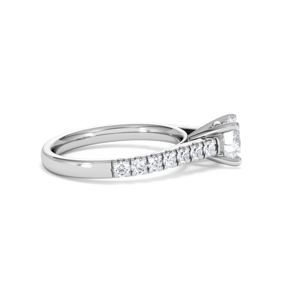 Natalia Lab Diamond Engagement Side Stone Ring Platinum 1.50CT F/VS1