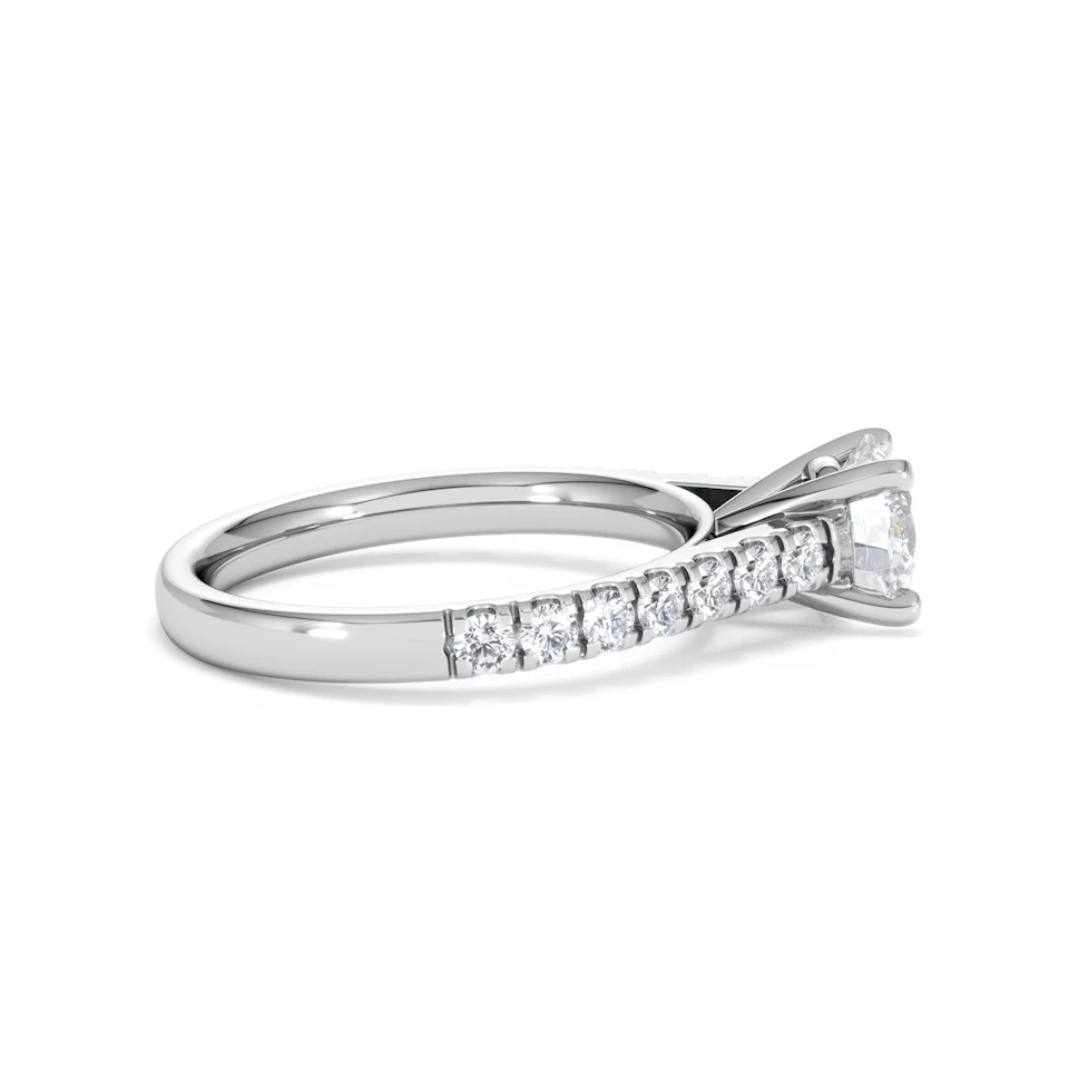 Natalia Lab Diamond Engagement Side Stone Ring 18KW Gold 1.50CT F/VS1