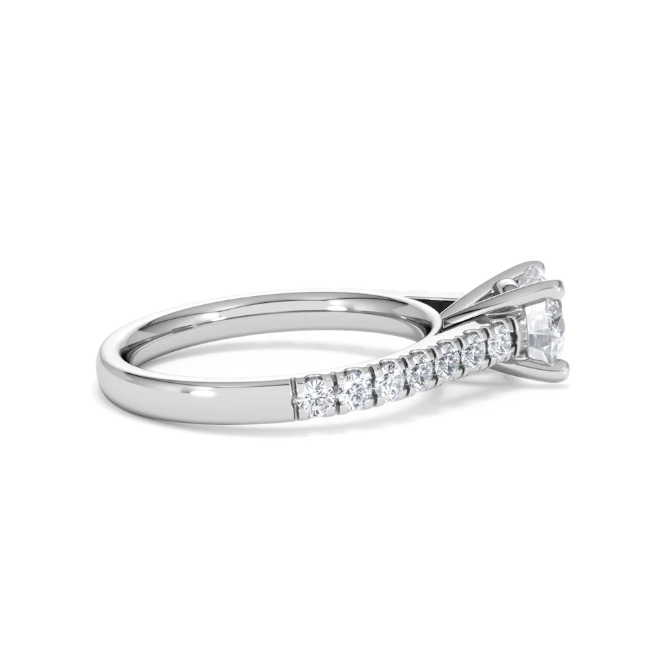 Natalia Lab Diamond Engagement Side Stone Ring 18KW Gold 1.50CT F/VS1