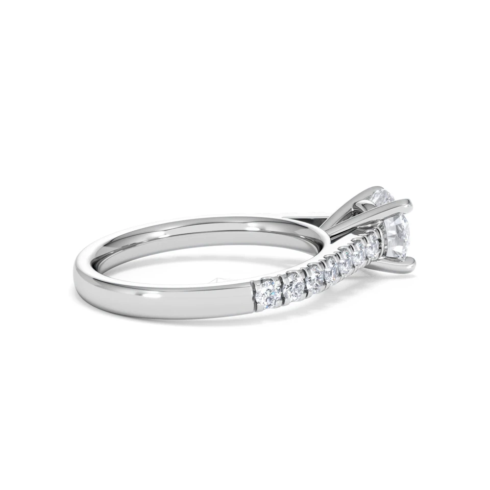 Natalia Lab Diamond Engagement Side Stone Ring 18KW Gold 1.50CT F/VS1