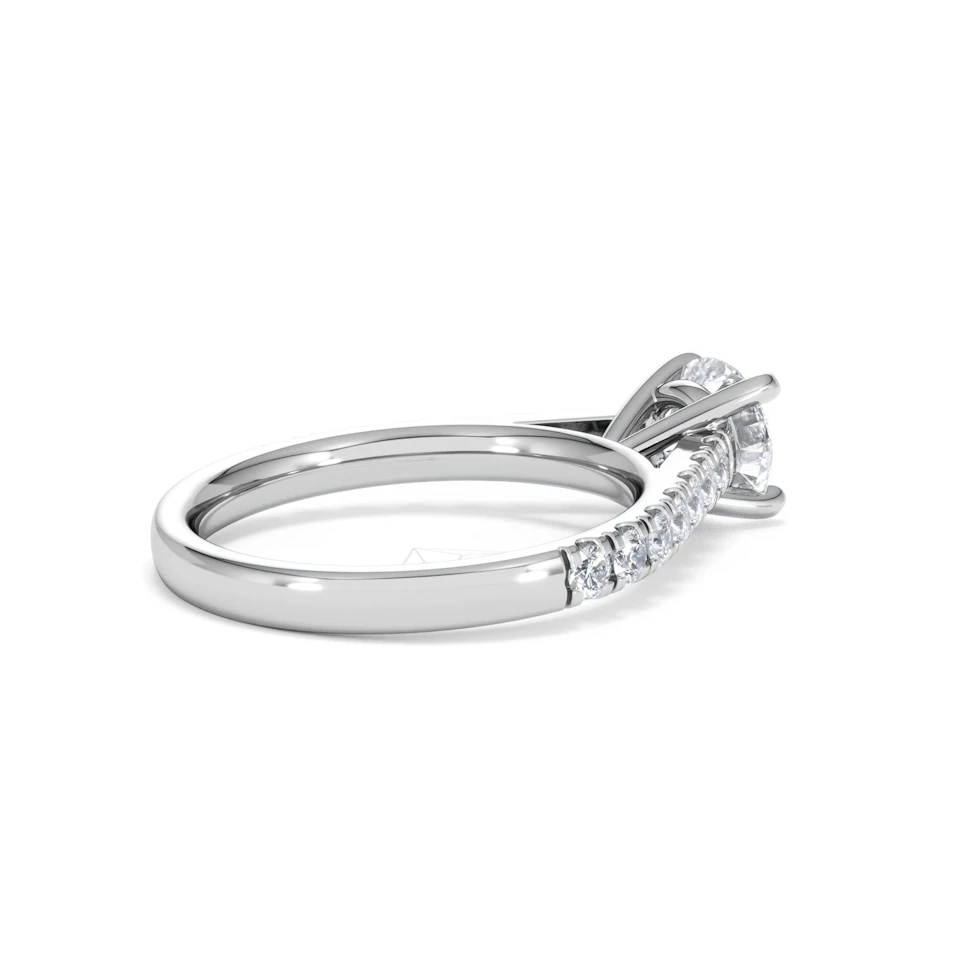 Natalia Lab Diamond Engagement Side Stone Ring Platinum 1.50CT F/VS1